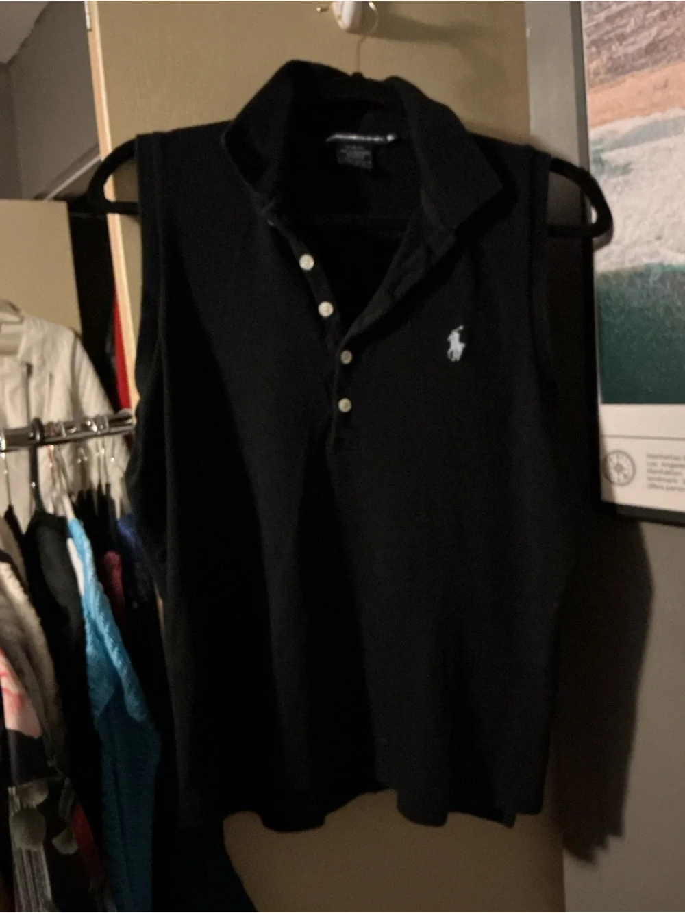 Ralph Lauren Black Sleeveless Polo Tank Top